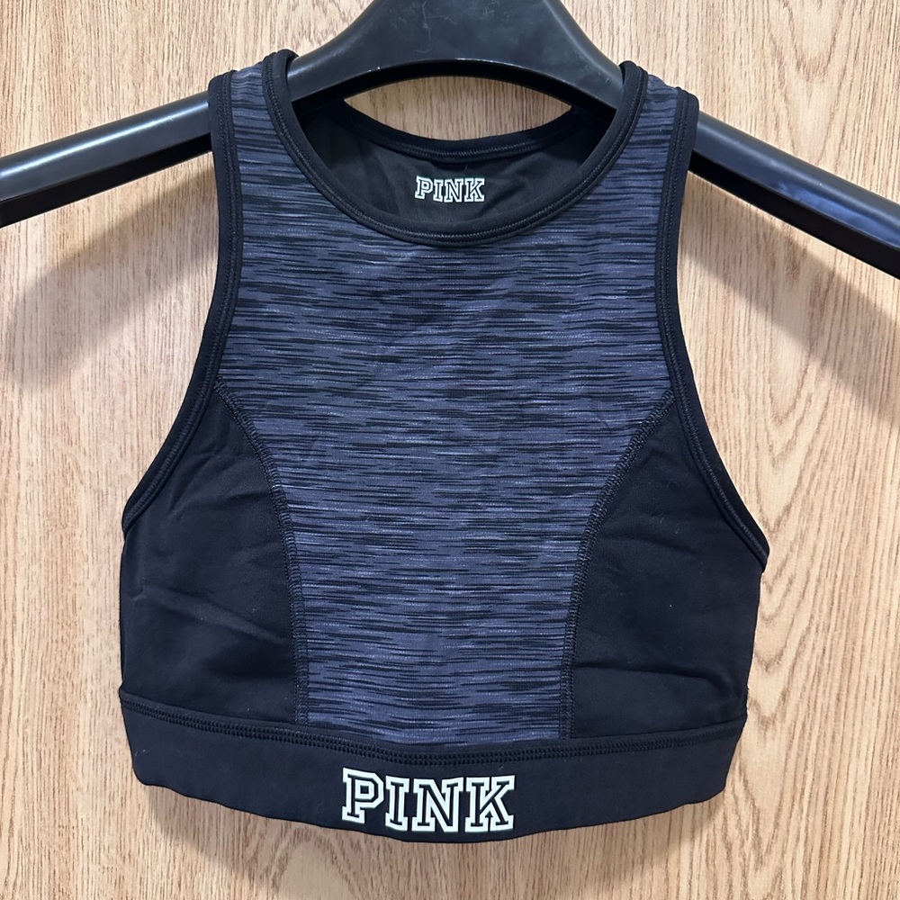 New PINK Black Gray Athletic Sport Bra Women’s XS/S
